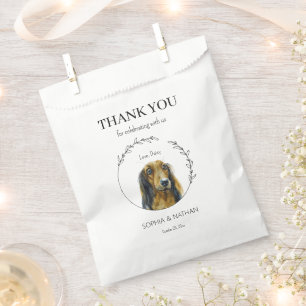 Einfache Dackel Hund Hochzeit Vielen Dank für Ihr Geschenktütchen