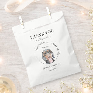 Einfache Dackel Hund Hochzeit Vielen Dank für Ihr Geschenktütchen