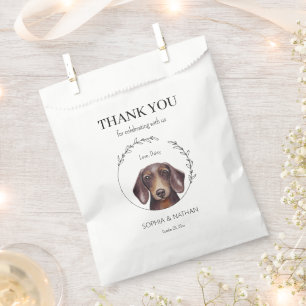 Einfache Dackel Hund Hochzeit Vielen Dank für Ihr Geschenktütchen