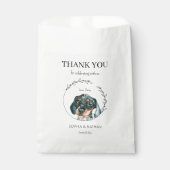 Einfache Dackel Hund Hochzeit Vielen Dank für Ihr  Geschenktütchen (Vorderseite)