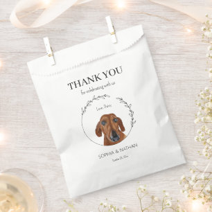 Einfache Dackel Hund Hochzeit Vielen Dank für Ihr Geschenktütchen