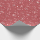 Einfache Daisies Blumenhandschrift rot gezeichnet Geschenkpapier (Ecke)