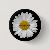 Einfache Daisy-Blume mit Namen Button (Vorderseite)