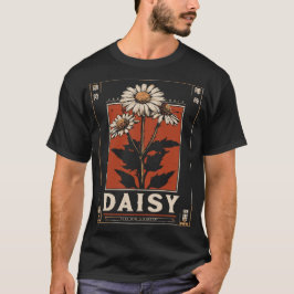 Einfache Daisy-Blume Vintages botanisches Design T-Shirt