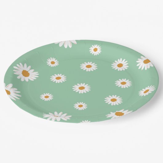 Einfache Daisy Theme Paper-Teller Pappteller (Schrägansicht)