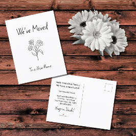 Einfache Däisy Wir haben neue Zuhause bewegt Ankündigungspostkarte