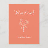 Einfache Daisy Wir haben neue Zuhause Peach versch Ankündigungspostkarte (Vorderseite)