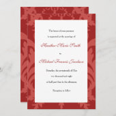 Einfache Damask Cranberry Wedding Einladung (Vorne/Hinten)