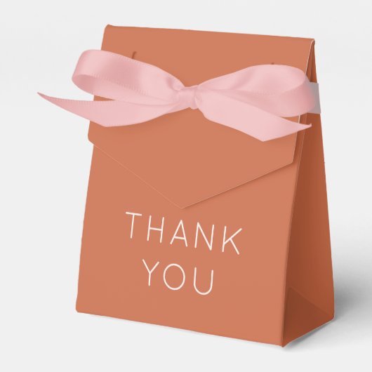 Einfache Dankbarkeit Namen Datum Terracotta Hochze Geschenkschachtel (Vorderseite)