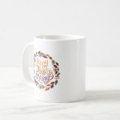 Einfache Dankbarkeit Schöner glücklicher Erntedank Kaffeetasse (Vorderseite Links)