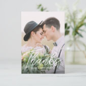 Einfache Dankeschön 2 Foto Hochzeit Dankeschön Kar Dankeskarte (Stehend Vorderseite)