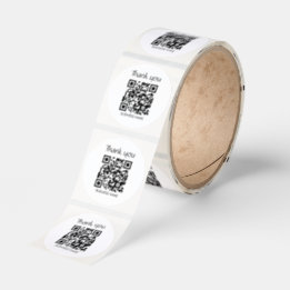 Einfache Dankeschön-Aufkleber Geschäfts-QR-Code-Lo Runder Aufkleber