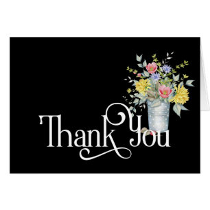Einfache Dankeschön Design mit Bouquet in einem Ei