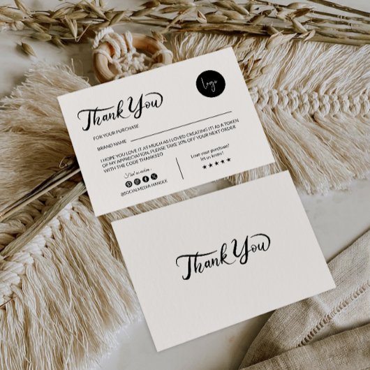 Einfache Dankeschön-Karte für Online-Shop Dankeskarte