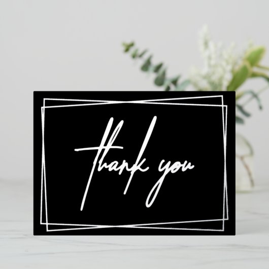 Einfache Dankeschön mit Frame Foil Einladung (Stehend vorne)