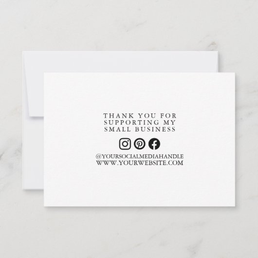 Einfache Dankeschön-Script-Branding-Logo Dankeskarte (Rückseite)