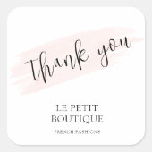 Einfache Dankeschön Store Verpackung Versand Quadratischer Aufkleber (Vorderseite)