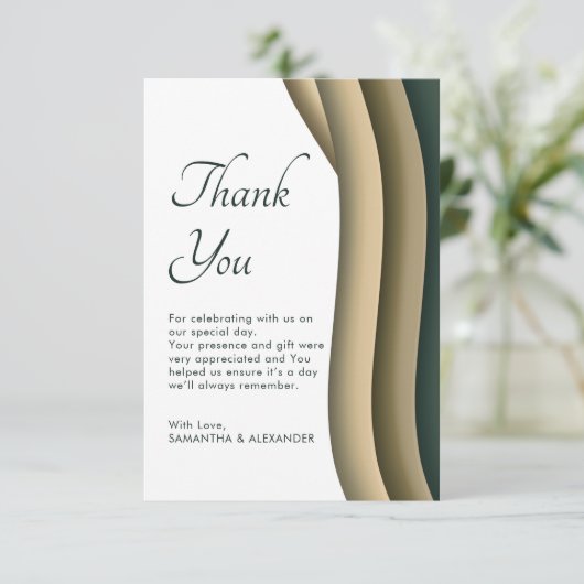 Einfache Dankeschreibung Script Moderne Hochzeit D Dankeskarte (Stehend Vorderseite)