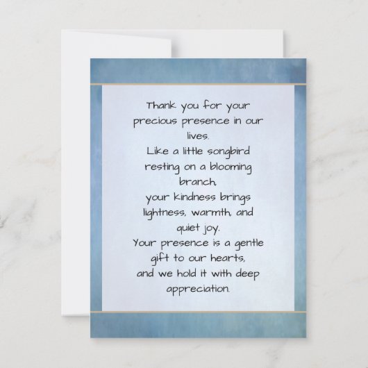 Einfache Dankeskarte (Rückseite)