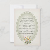 Einfache Dankeskarte, Wünsche zum Gänseblümchentag Dankeskarte (Rückseite)