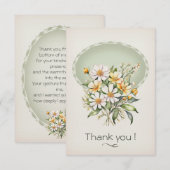 Einfache Dankeskarte, Wünsche zum Gänseblümchentag Dankeskarte (Vorne/Hinten)