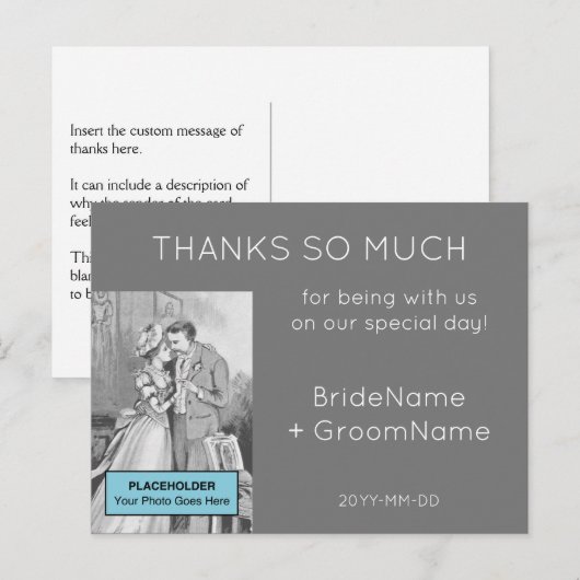 Einfache "DANKS SO VIEL" Postkarte (Vorne/Hinten)