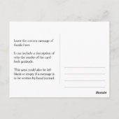 Einfache "DANKS SO VIEL" Postkarte (Rückseite)