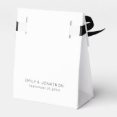 Einfache Danksagungen Datum Schwarz-weiße Hochzeit Geschenkschachtel (Rückseite)