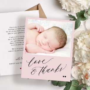 Einfache Danksagungsfotos für Baby Shower mit klei