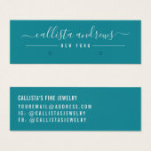 Einfache Dark Aquamarin White Script Earring Displ (Vorne & Hinten)