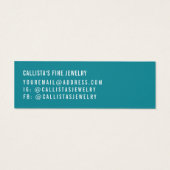 Einfache Dark Aquamarin White Script Earring Displ (Rückseite)