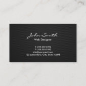 Einfache Dark Monogram Web Design Business Card Visitenkarte (Rückseite)