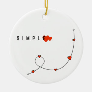 Einfache Darstellung mit Herzen in minimalistische Keramik Ornament