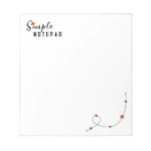 Einfache Darstellung mit Herzen in minimalistische Notizblock (Vorderseite)