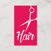 Einfache das Haar-Stylist-heiße Rosa Scissor Visitenkarte (Vorderseite)