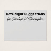 Einfache Date Night Vorschläge Light Gray Card (Vorderseite)