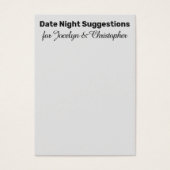 Einfache Date Night Vorschläge Light Gray Card (Vorderseite)