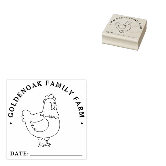 Einfache Datums-Hühnereier Personalisierte Eierfar Gummistempel (Stempel)