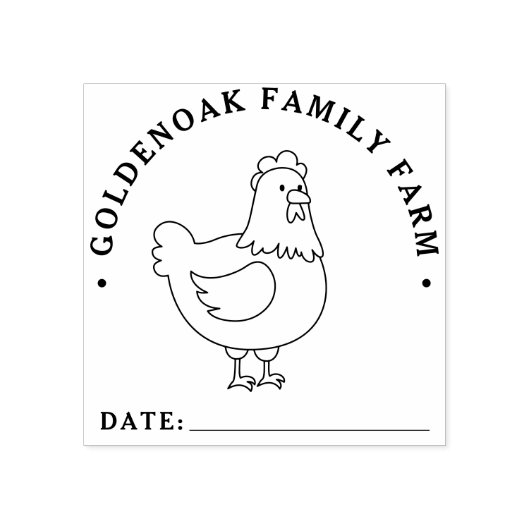 Einfache Datums-Hühnereier Personalisierte Eierfar Gummistempel (Prägung)