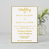 Einfache dekadente Hochzeit (Grenze) Folieneinladung (Stehend vorne)