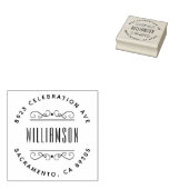 Einfache Deko Familienname Runde Rücksendeadresse Gummistempel (Stempel)