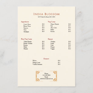 Einfache Dekorative Grenz Restaurant Menükarte