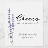 Einfache, delikate französische Lavendelhochzeit Weinetikett (Einzelnes Label)