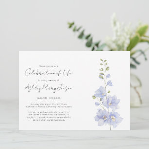 Einfache Delphinium-Feier des Lebens  Einladung
