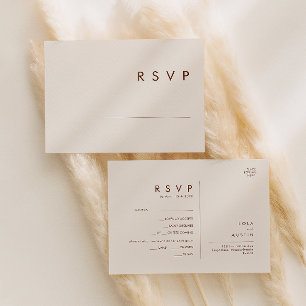 Einfache Desert Natural White Menüwahl RSVP Karte