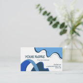 einfache Design Blue Template Business Card Visitenkarte (Stehend Vorderseite)