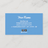 einfache Design Blue Template Business Card Visitenkarte (Rückseite)