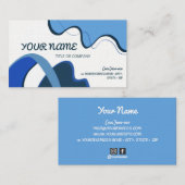 einfache Design Blue Template Business Card Visitenkarte (Vorne/Hinten)