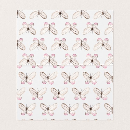 Einfache Design-Blush-Schmetterling-Platzkarte Visitenkarten (Innenseite Aufgefaltet)