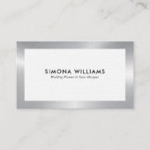 Einfache Design-Visitenkarte für Weiß und Silber Visitenkarte (Vorderseite)